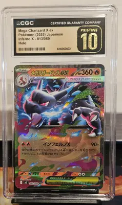 🔥🔥 CGC 10 Pristine Mega Charizard ex RR 013/080 M2 Inferno X Japanese Pokemon - Image 1