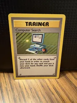 Pokemon TCG Computer Search Base Set Unlimited Rare MP-LP 71/102 Vintage card - Image 1