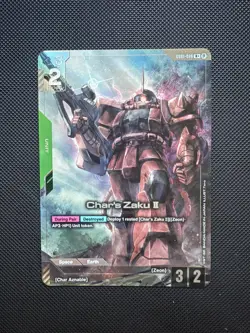 Char's Zaku II Gundam TCG Beta Card GD01-026 Alternate Art - Image 1