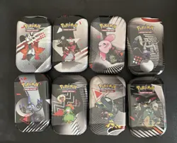 Pokemon TCG Black Bolt & White Flare Mini Tin x8 - Full Art Set - New and Sealed - Image 1
