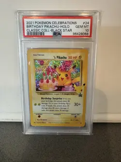 2021 Pokemon PSA 10 Celebrations Birthday Pikachu-Holo Classic Coll-Black Star - Image 1