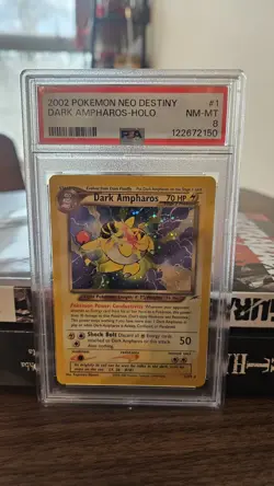 2002 Pokemon Holo Dark Ampharos Neo Destiny 1/105 PSA 8 NM-MT - Image 3