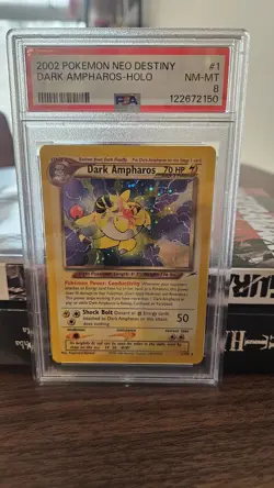 2002 Pokemon Holo Dark Ampharos Neo Destiny 1/105 PSA 8 NM-MT - Image 4