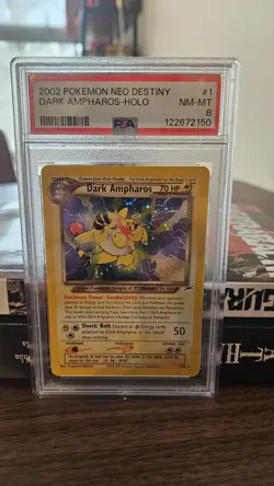2002 Pokemon Holo Dark Ampharos Neo Destiny 1/105 PSA 8 NM-MT - Image 5