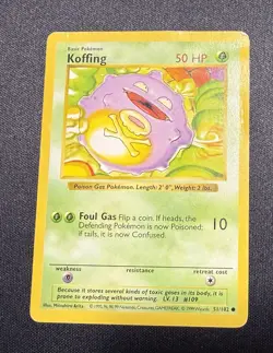 Pokemon TCG - Koffing 51/102 Base Set Common Shadowless WOTC 1999 - Damaged - Image 1