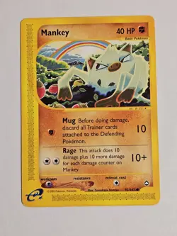 Pokemon Mankey 92/147 Aquapolis 2002 Common Regular 40 HP TCG - Image 1