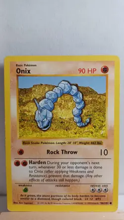 Onix [HP] - Pokemon TCG Base Set Shadowless 56/102 [Common] - Image 1