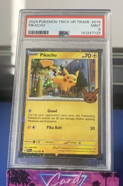 2024 Pokemon Trick or Trade Pikachu #018 PSA 9 Mint - Image 1