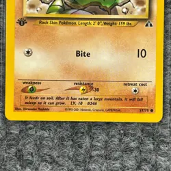 Vintage Pokemon Neo Discovery Larvitar 1st Edition 57/75 Common NM/Mint - Image 4