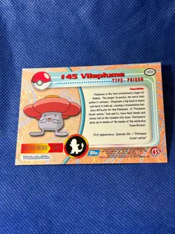 Vileplume #45 1999 Topps Pokemon TV Animation Edition Series 1 Blue Logo - Image 2
