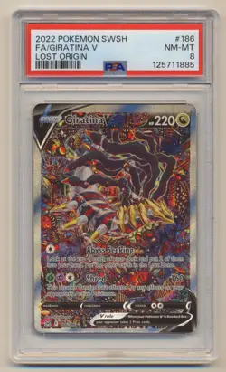 PSA 8 Pokemon Lost Origin Full Art Giratina V 186/196 NM/MINT Condition!! - Image 1