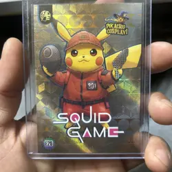 Squid Game (Pikachu) #E26 - Gold Holo Box Hit Electric Pikachu Cosplay Pokemon - Image 1