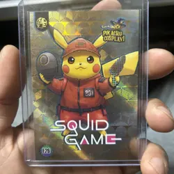 Squid Game (Pikachu) #E26 - Gold Holo Box Hit Electric Pikachu Cosplay Pokemon - Image 2