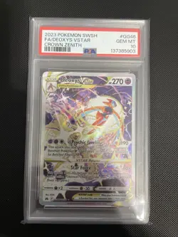 2023 Pokemon Sword & Shield Crown Zenith #GG46 Full Art Deoxys PSA 10 - Image 1
