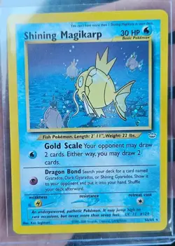 Pokemon TCG Shining Magikarp Neo Revelation Holo Card 66/64 Light Play Condition - Image 1