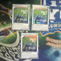 Yugioh! Hi-Speedroid Clear Wing Rider LED8-EN006 x3 Playset Ultra Rare 1st Ed NM - Image 1