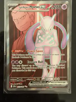 Pokemon Team Rockets Mewtwo EX 213/182 Destined Rivals 2025 Secret Rare Card - Image 1