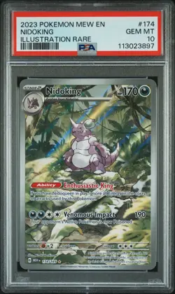 2023 Pokemon Mew En-151 #174 Nidoking Illustration Rare PSA 10 - Image 1