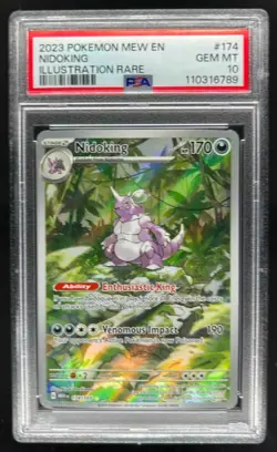 2023 Pokemon SV 151 MEW EN Nidoking Illustration Rare #174/165 PSA 10 - Image 1