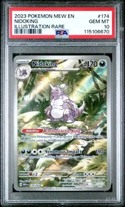 PSA 10 2023 #174 NIDOKING POKEMON EN-151 ILLUSTRATION RARE - Image 1