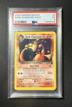 Dark Charizard 4/82 Team Rocket HOLO Vintage Pokemon TCG 2000 PSA 5 - Image 1