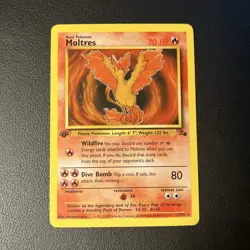 Moltres - 27/62 - Pokemon Fossil 1st Edition Rare Card WOTC LP - Image 1