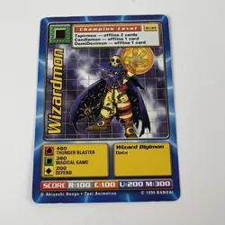 Digimon 1999 Bandai TCG Wizardmon ST-44 Unlimited Card - Image 1