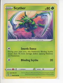 SCYTHER REBEL CLASH SET POKEMON CARD 004/192 NM/M - Image 1