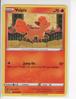 VULPIX SILVER TEMPEST SET POKEMON CARD 017/195 LP - Image 1
