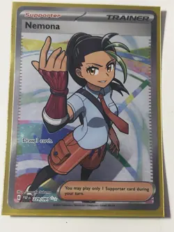Pokemon TCG Nemona Trainer Paldean Fates Full Art Holo Ultra Rare Card 229/091 - Image 1