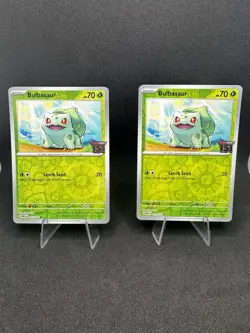 2x Bulbasaur Best Buy Exclusive 151 Stamped Promo Reverse Holo Card 001/165 - Image 1