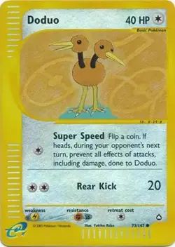 Doduo - 73/147 - Pokemon Aquapolis Reverse Holo Rare Card NM - Image 1