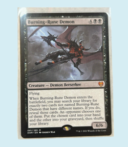 Burning-Rune Demon, Kaldheim, NM Near Mint, Magic the Gathering MTG - Image 1