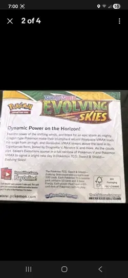 Pokemon TCG Evolving Skies Booster Box Factory Sealed 36 Packs Brand New - Image 4