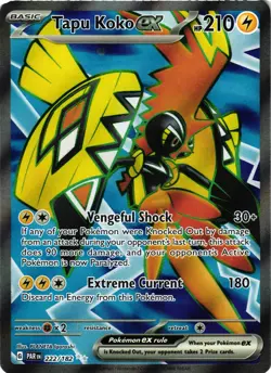 Pokemon TCG Tapu Koko EX Paradox Rift Holo Ultra Rare Card 222/182 NM - Image 1