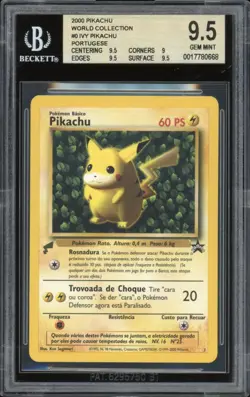 2000 Pokemon PORTUGUESE World Collection Promo Ivy Pikachu 1 BGS 9.5 GEM MINT - Image 1