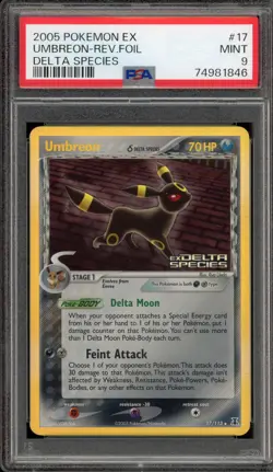 Pokemon Umbreon EX Delta Species Reverse Holo Rare #17 PSA 9 Mint - Image 1
