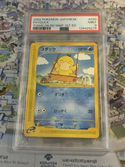 2002 Pokemon Japanese Psyduck Town On No Map 1st Edition #20 PSA 9 🔥 Mint 🔥 - Image 1