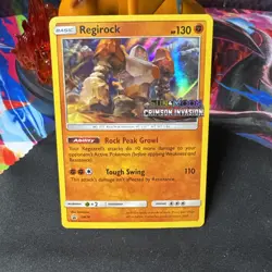 Regirock SM74 NM+ STAMPED - Crimson Invasion PreRelease - Pokemon TCG 2017 - Image 1
