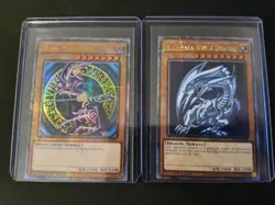 QCR Blue-Eyes White Dragon Dark Magician Quarter Century Yugioh Original Artwork - Image 1