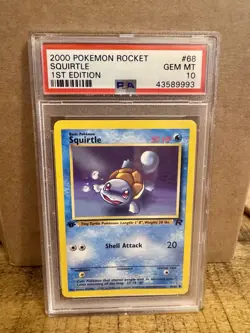 2000 Pokemon Team Rocket #68 Squirtle 1st Edition PSA 10 GEM MINT - Image 1