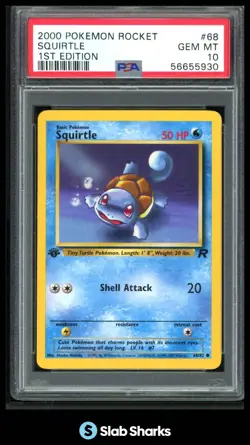 2000 POKEMON TEAM ROCKET 1ST EDITION #68/82 SQUIRTLE PSA 10 - Image 1