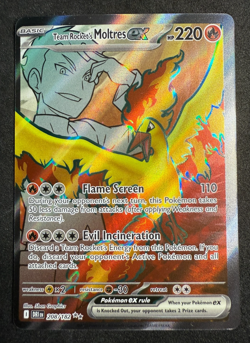 Team Rocket's Moltres EX Full Art Destined Rivals 208/182 Pokemon Card TCG NM - Image 1