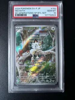 Pokemon TCG Meowth 192/Sv-p Japanese Generations Promo Card PSA 10 - Image 1