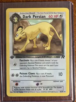 [LP+/NM] 2000 Pokemon Team Rocket Dark Persian 1st Edition #42/82 Uncommon - Image 1