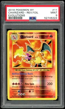 Pokemon Charizard Evolutions Reverse Holo Rare Card #11 - PSA 9 MINT - Image 1