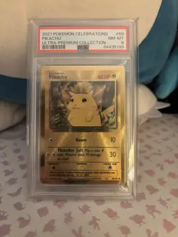 2021 POKEMON CELEBRATIONS ULTRA-PREMIUM COLLECTION 58 PIKACHU PSA 8 - Image 1