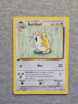 Pokemon Card - Raticate Rattikarl GERMAN 1st Edition Base Set 40/102 Uncommon - Image 1