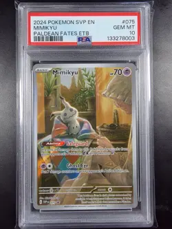 PSA 10 Mimikyu SVP 075 - 2024 Black Star Promo Paldean Fates Pokemon Card - Image 1