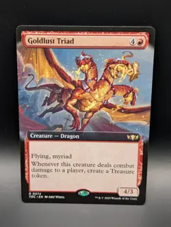 MTG - Goldlust Triad - EXTENDED ART - Creature Dragon - TDC 74 - Rare - NM - Image 1